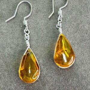 Elegant Amber Drop Earrings